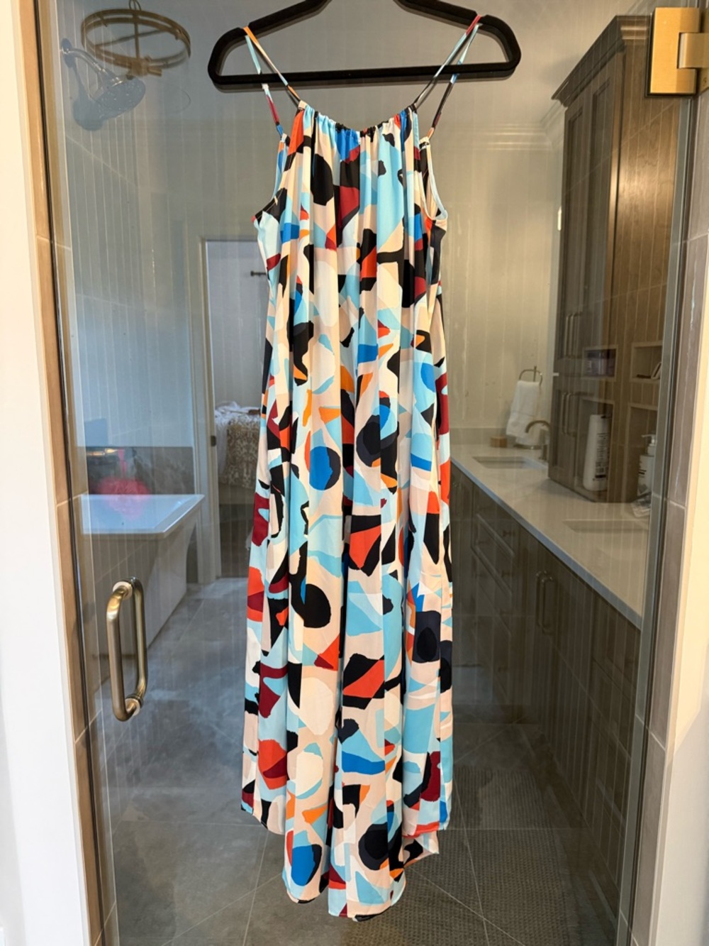 Anthropologie Abstract Print wide legged dressy jumpsuit pantsuit